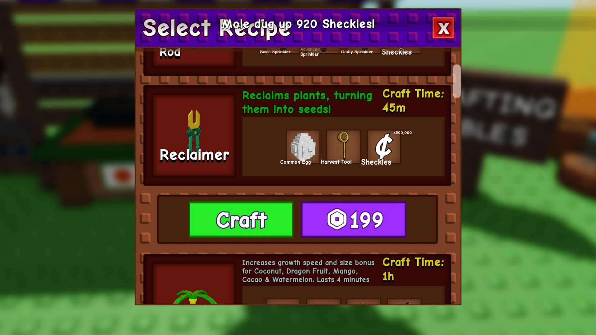 You must get all the items to craft this item (Image via Roblox)